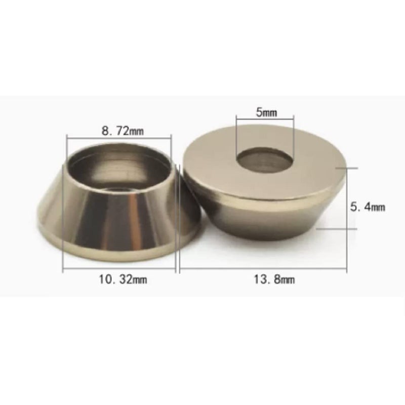 Alextend 50pcs M5 Cone Cup Washers Anodized Aluminum Alloy Screw Gasket Countersunk Washers (Titanium Grey) - Image 2